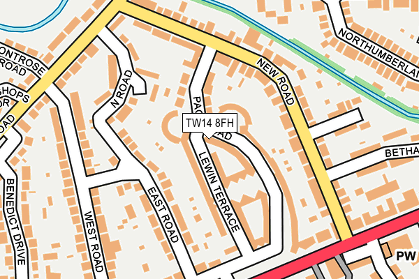 TW14 8FH map - OS OpenMap – Local (Ordnance Survey)