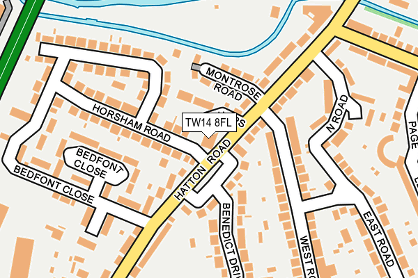 TW14 8FL map - OS OpenMap – Local (Ordnance Survey)