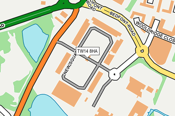 TW14 8HA map - OS OpenMap – Local (Ordnance Survey)