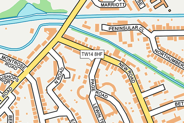 TW14 8HF map - OS OpenMap – Local (Ordnance Survey)