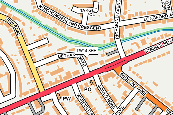 TW14 8HH map - OS OpenMap – Local (Ordnance Survey)