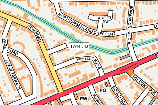 TW14 8HJ map - OS OpenMap – Local (Ordnance Survey)