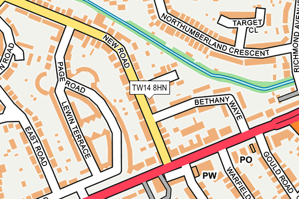 TW14 8HN map - OS OpenMap – Local (Ordnance Survey)