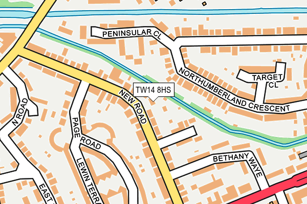 TW14 8HS map - OS OpenMap – Local (Ordnance Survey)
