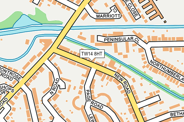 TW14 8HT map - OS OpenMap – Local (Ordnance Survey)