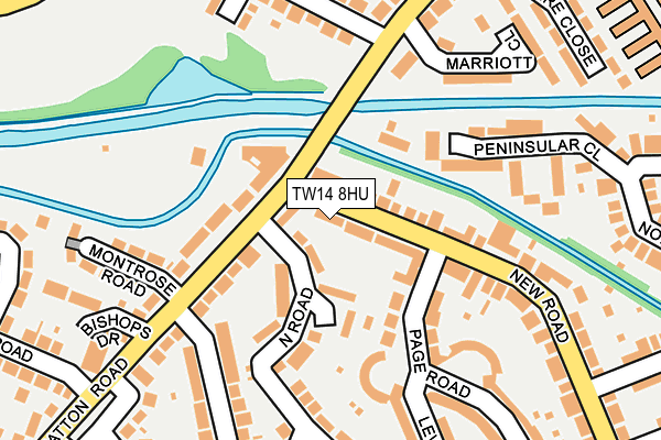 TW14 8HU map - OS OpenMap – Local (Ordnance Survey)