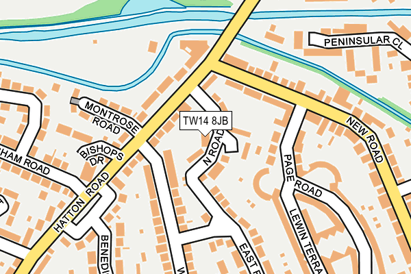 TW14 8JB map - OS OpenMap – Local (Ordnance Survey)