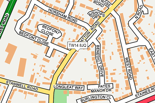 TW14 8JQ map - OS OpenMap – Local (Ordnance Survey)