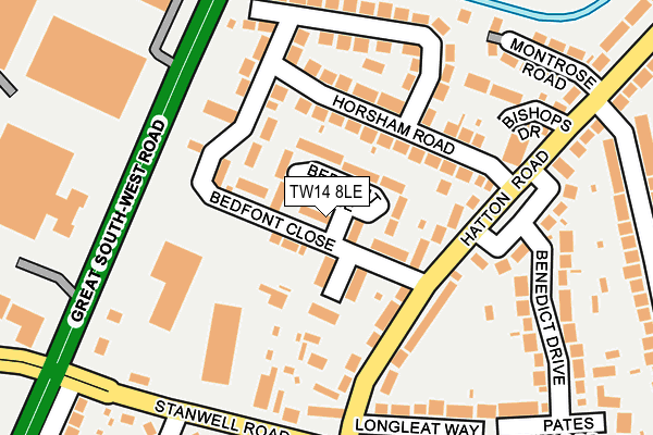 TW14 8LE map - OS OpenMap – Local (Ordnance Survey)