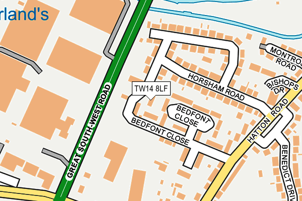 TW14 8LF map - OS OpenMap – Local (Ordnance Survey)