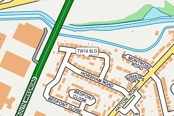 TW14 8LG map - OS OpenMap – Local (Ordnance Survey)