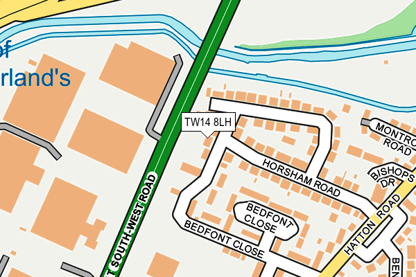 TW14 8LH map - OS OpenMap – Local (Ordnance Survey)