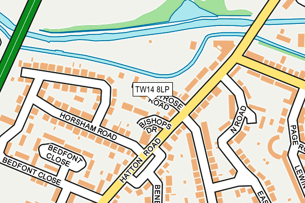 TW14 8LP map - OS OpenMap – Local (Ordnance Survey)