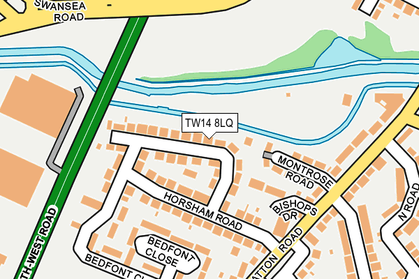TW14 8LQ map - OS OpenMap – Local (Ordnance Survey)