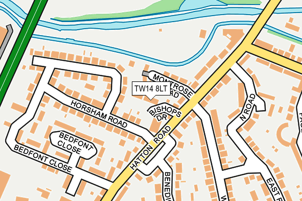 TW14 8LT map - OS OpenMap – Local (Ordnance Survey)