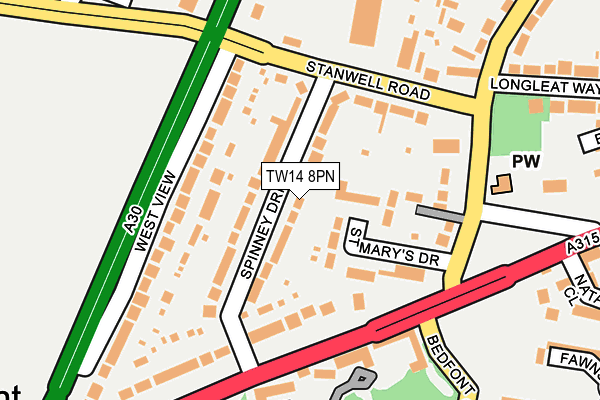 TW14 8PN map - OS OpenMap – Local (Ordnance Survey)