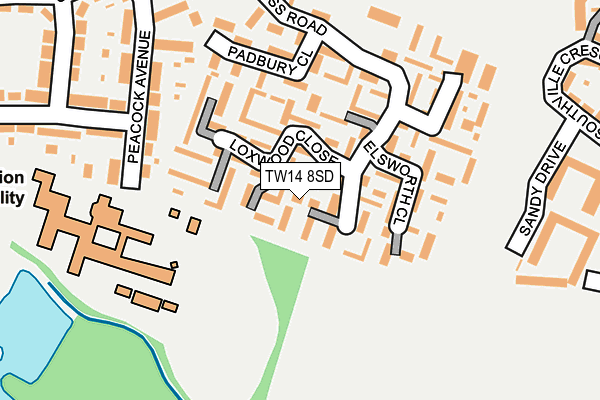 TW14 8SD map - OS OpenMap – Local (Ordnance Survey)