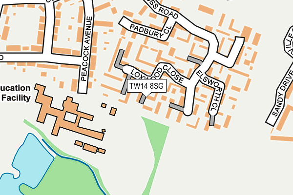 TW14 8SG map - OS OpenMap – Local (Ordnance Survey)