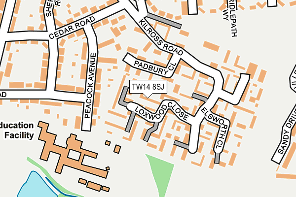 TW14 8SJ map - OS OpenMap – Local (Ordnance Survey)