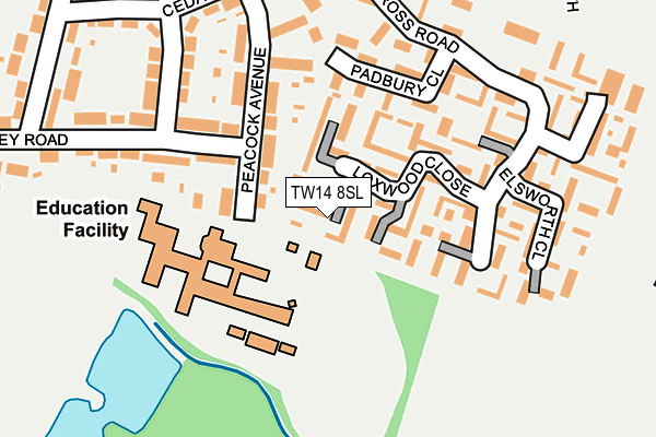 TW14 8SL map - OS OpenMap – Local (Ordnance Survey)