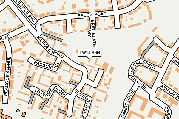 TW14 8SN map - OS OpenMap – Local (Ordnance Survey)