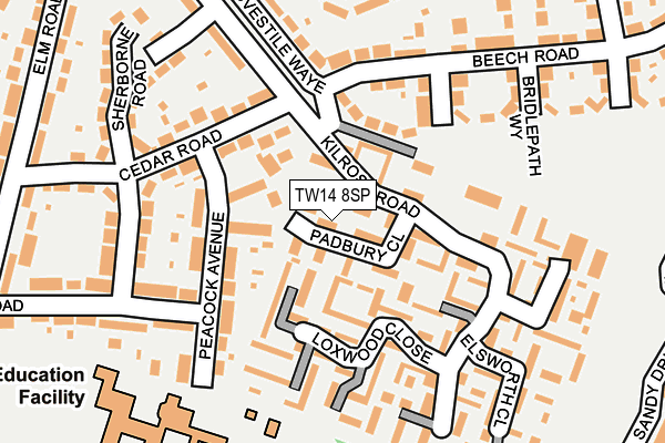 TW14 8SP map - OS OpenMap – Local (Ordnance Survey)