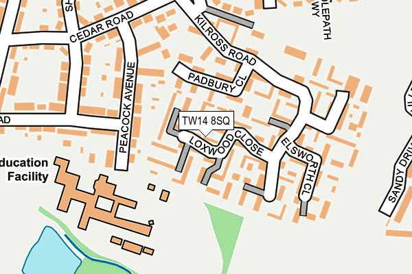 TW14 8SQ map - OS OpenMap – Local (Ordnance Survey)