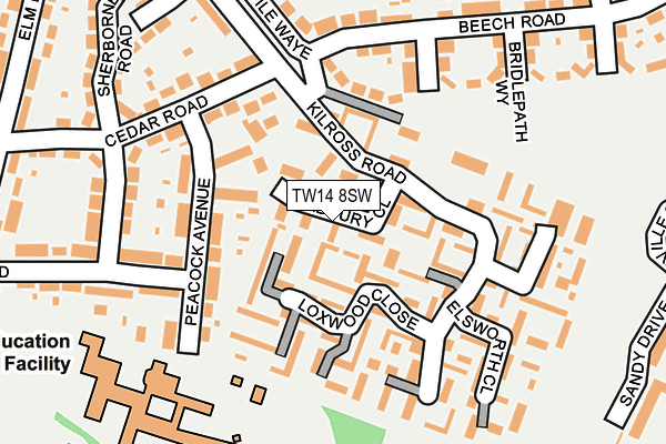 TW14 8SW map - OS OpenMap – Local (Ordnance Survey)