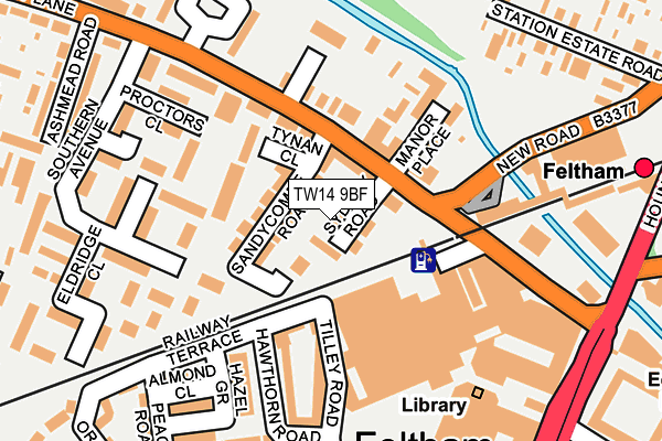 TW14 9BF map - OS OpenMap – Local (Ordnance Survey)