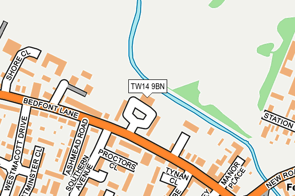 TW14 9BN map - OS OpenMap – Local (Ordnance Survey)