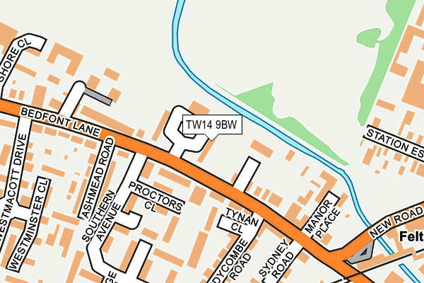 TW14 9BW map - OS OpenMap – Local (Ordnance Survey)