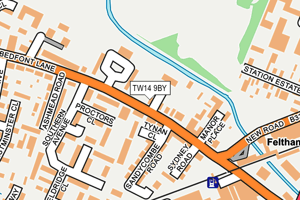 TW14 9BY map - OS OpenMap – Local (Ordnance Survey)