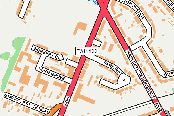 TW14 9DD map - OS OpenMap – Local (Ordnance Survey)