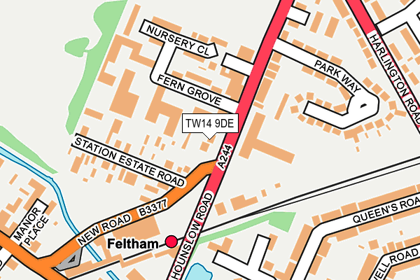 TW14 9DE map - OS OpenMap – Local (Ordnance Survey)
