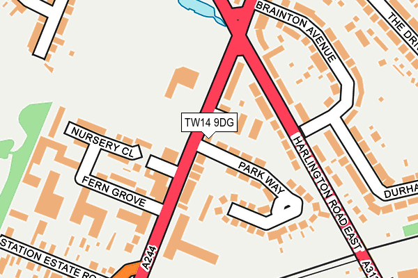 TW14 9DG map - OS OpenMap – Local (Ordnance Survey)