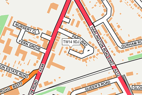 TW14 9DJ map - OS OpenMap – Local (Ordnance Survey)