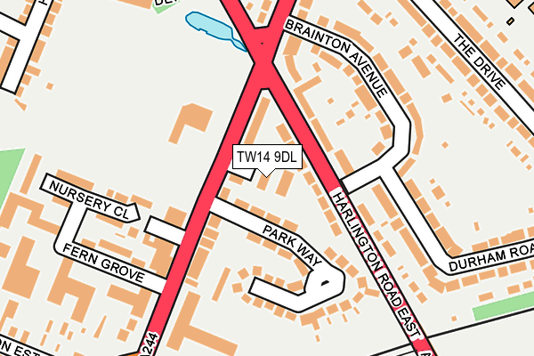 TW14 9DL map - OS OpenMap – Local (Ordnance Survey)