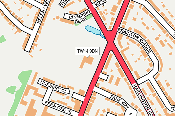 TW14 9DN map - OS OpenMap – Local (Ordnance Survey)