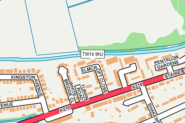 TW14 9HJ map - OS OpenMap – Local (Ordnance Survey)