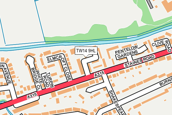TW14 9HL map - OS OpenMap – Local (Ordnance Survey)