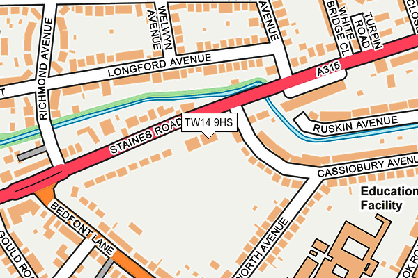 TW14 9HS map - OS OpenMap – Local (Ordnance Survey)