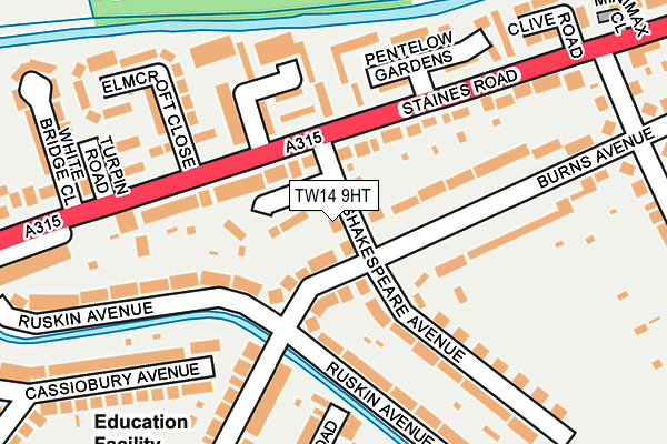 TW14 9HT map - OS OpenMap – Local (Ordnance Survey)