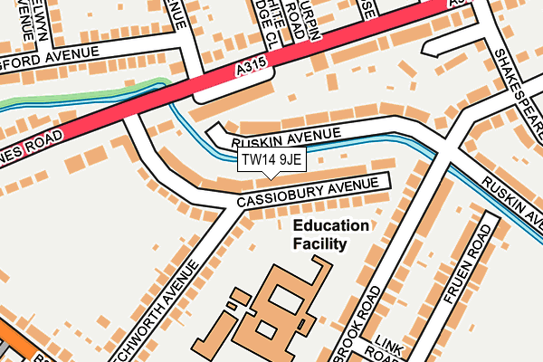 TW14 9JE map - OS OpenMap – Local (Ordnance Survey)