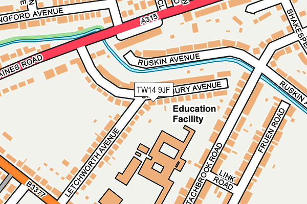 TW14 9JF map - OS OpenMap – Local (Ordnance Survey)