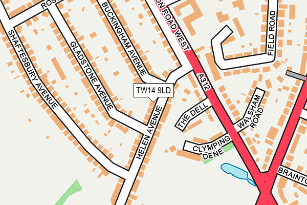 TW14 9LD map - OS OpenMap – Local (Ordnance Survey)