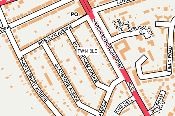 TW14 9LE map - OS OpenMap – Local (Ordnance Survey)