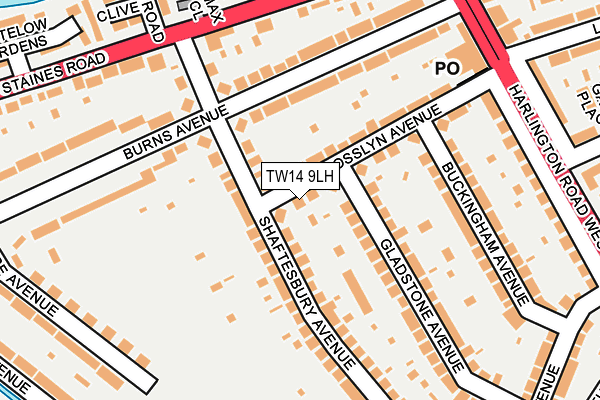 TW14 9LH map - OS OpenMap – Local (Ordnance Survey)