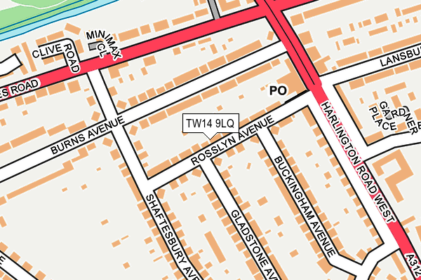 TW14 9LQ map - OS OpenMap – Local (Ordnance Survey)