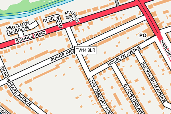 TW14 9LR map - OS OpenMap – Local (Ordnance Survey)