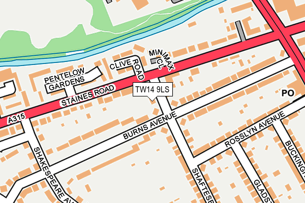 TW14 9LS map - OS OpenMap – Local (Ordnance Survey)